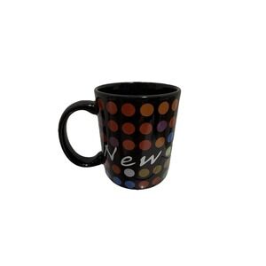 New York City Mug Polka Dot Mug - Black With Colorful Dots - a great souvenir